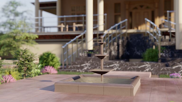Landscape design around the renovated hujra